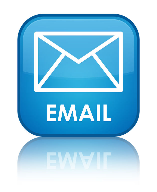 Email cyan blue square button