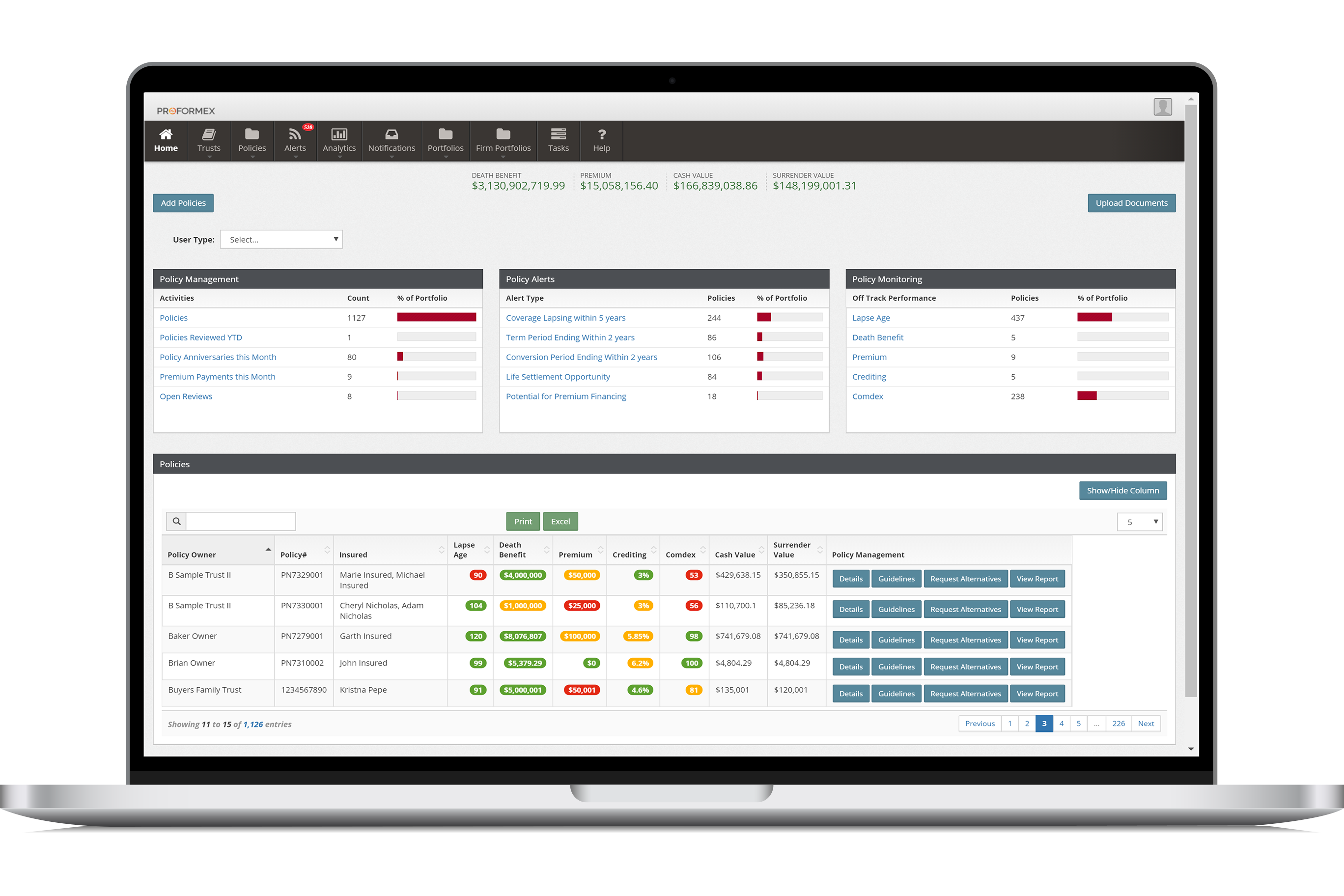 Proformex Inforce Policy Management Platform