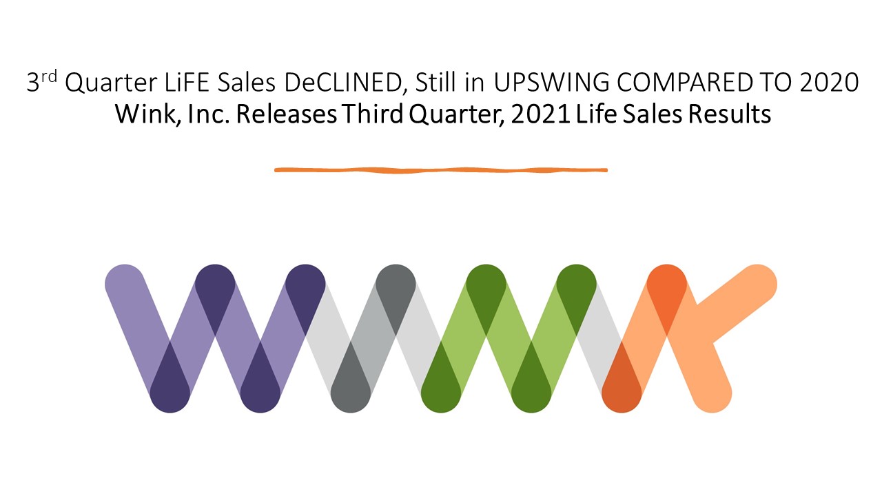 Wink, Inc. Releases Third Quarter, 2021 Life Sales Results