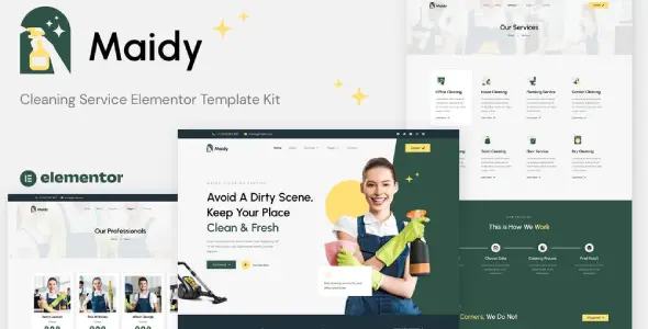 Maidy – Cleaning Service Elementor Template Kit
