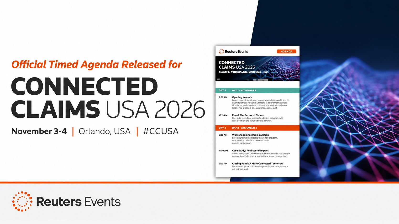Official Timed Agenda Released for Connected Claims USA 2026